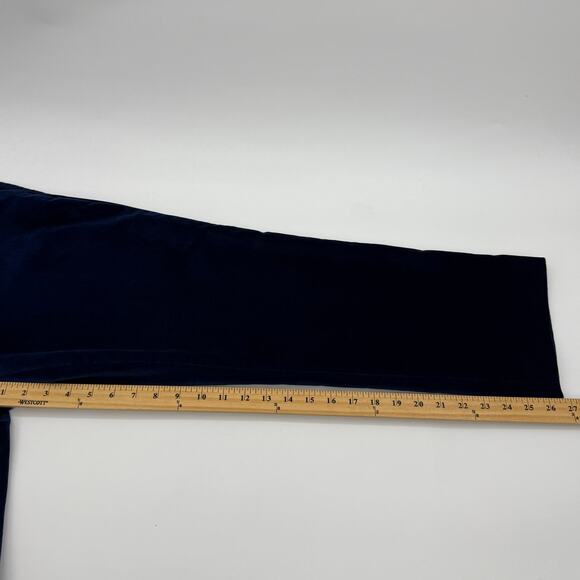 New ANN TAYLOR Women Ankle Devin Fit Velour Velvet Pant Size 12 Blue Whimsigoth - Picture 8 of 9